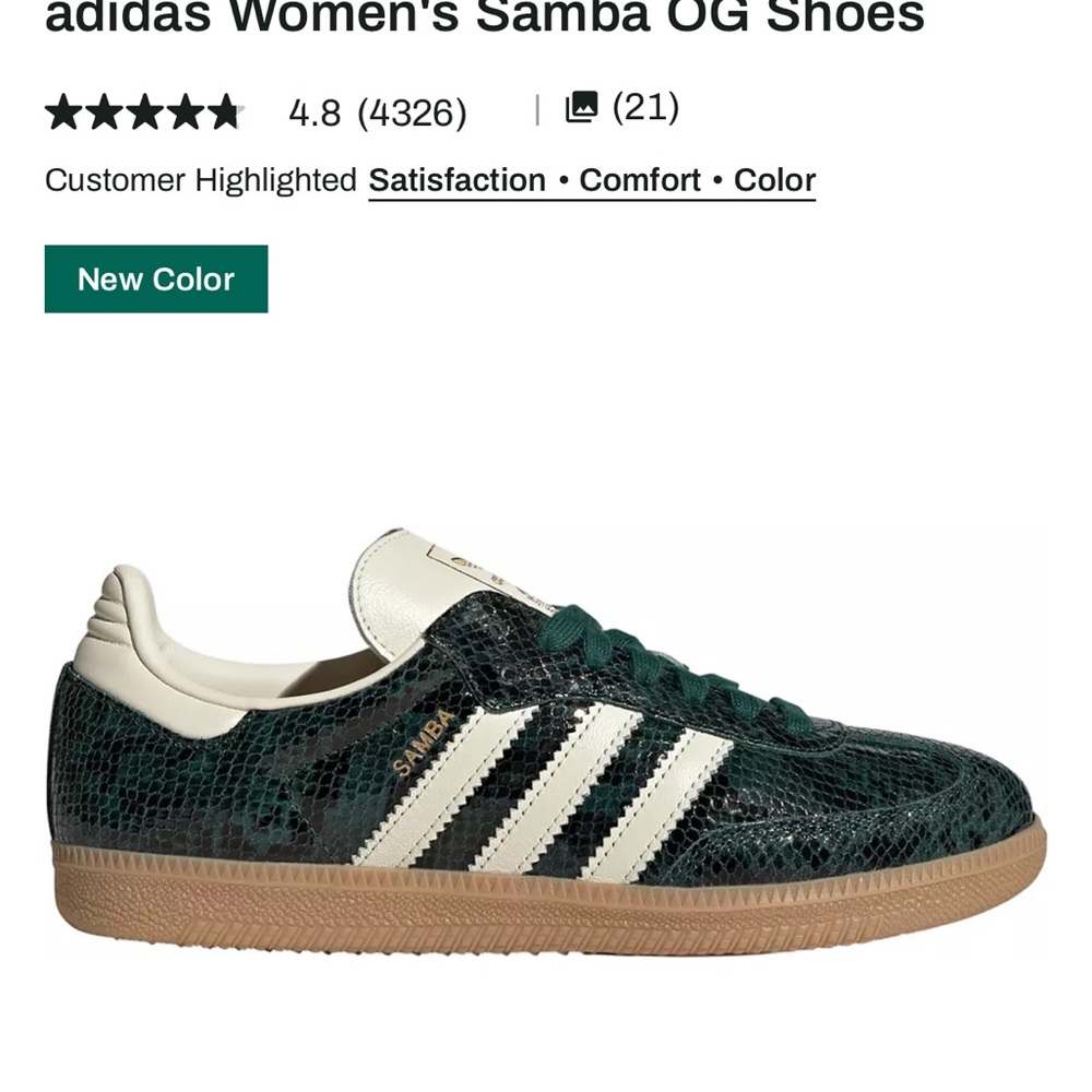 Adidas Samba OG Women's Shoes in Dark Green and Cream